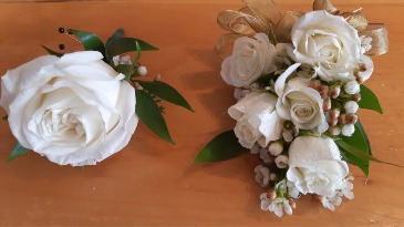 Wrist Corsage and Boutionniere   in Cambridge, ON | KELLY GREENS FLOWERS & GIFT SHOP