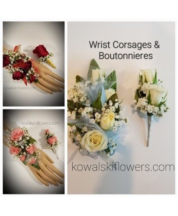 Wrist Corsages & Boutonniers Prom-Sr. Ball in Whitesboro, NY | KOWALSKI FLOWERS INC.