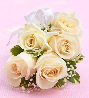  White  sweetheart rose corsage! 