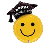 XL Smiley Graduation Mylar Balloon 