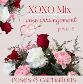 XOXO Roses & Carnation Mix-Price #2 Vase  