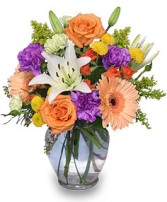 Splash of Colour Vase of Flowers