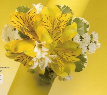 Yellow alstromaria Wristlet Corsage (other colors available)