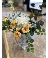 Yellow and blue silk  Silk bouquet