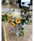 Yellow and blue silk  Silk bouquet