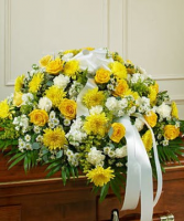 Yellow and White Casket Spray 