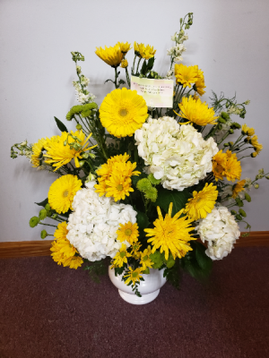 Yellow and white funeral flowers  Funeral flowers 