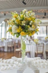 Yellow and white Tall centerpiece 