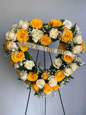 yellow and white wreath 