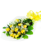 Yellow roses with baby's breath - 937 Flowers 