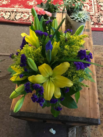 Yellow Bliss Vase arrangment