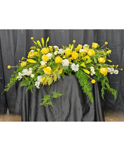 Yellow Casket Spray Casket Spray