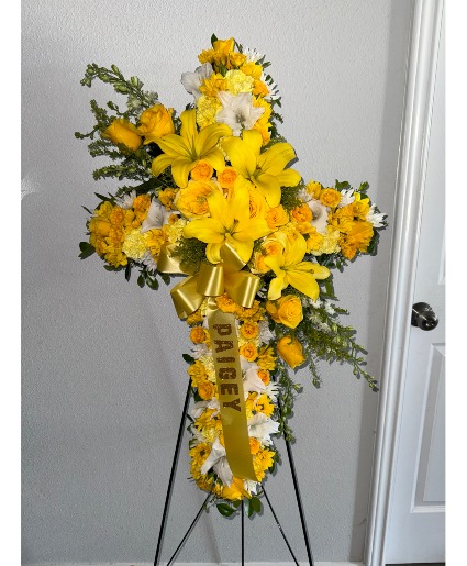 Yellow Cross w/ Personalized Banner 