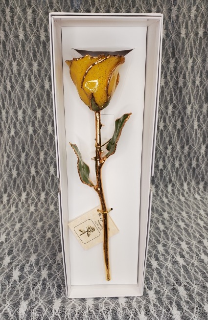 Yellow Diamond Gold Dipped Rose 