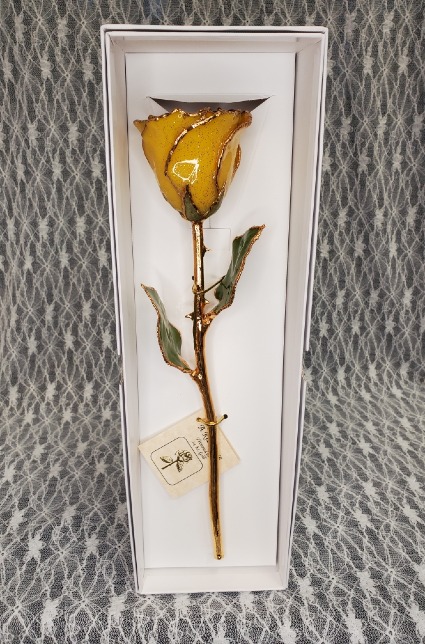 Yellow Diamond Gold Dipped Rose 