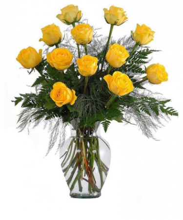 Yellow Dozen Roses Arranged Roses