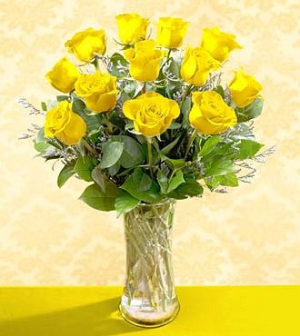 Yellow Dozen Roses Roses