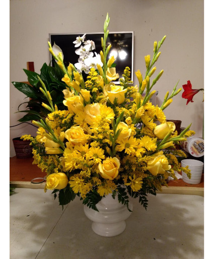 Yellow Flower Basket  Floor Basket 