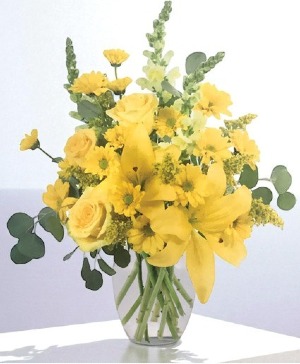 Yellow Frenzy Vase Arrangement 
