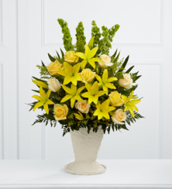 Yellow funeral basket