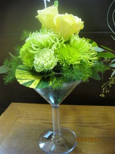 Yellow & Green Martini Glass 