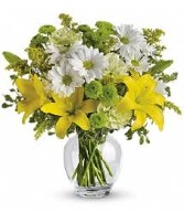 Yellow Lily And Daisy Bouquet 