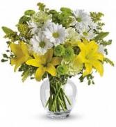 Yellow Lily And Daisy Bouquet Spring