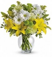 Yellow Lily and Daisy Bouquet Spring Flowers