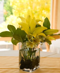 Yellow Lily's Centerpiece Reception Flowers