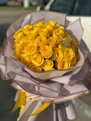 Yellow Love  Wrapped Flowers 