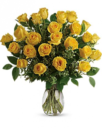 24 Yellow Please Roses Rose Arrangement