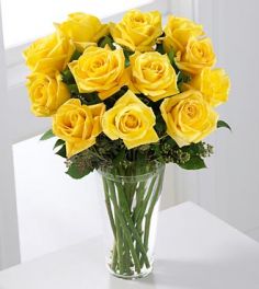 Yellow Rose Bouquet 1 Dozen Roses