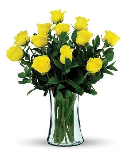 Classic Dozen Yellow Roses Yellow Rose Arrangement
