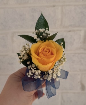 Yellow Rose Boutonniere  prom