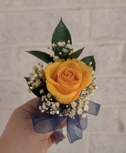 Yellow Rose Boutonniere  prom