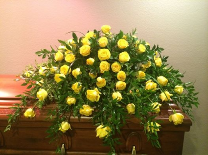 Yellow Rose Splendor Casket Spray