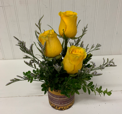 Yellow Rose Trio in Mosaic