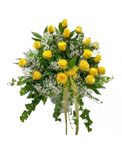 Yellow Rose Urn Arrangement