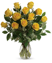 Yellow Roses in vase fresh floral