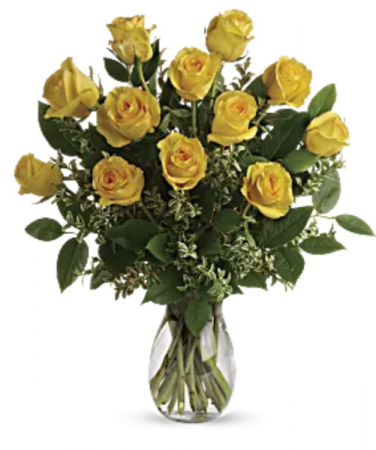 Yellow roses in vase  Roses 