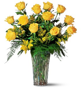 Sunny Yellow Roses Rose Arrangement