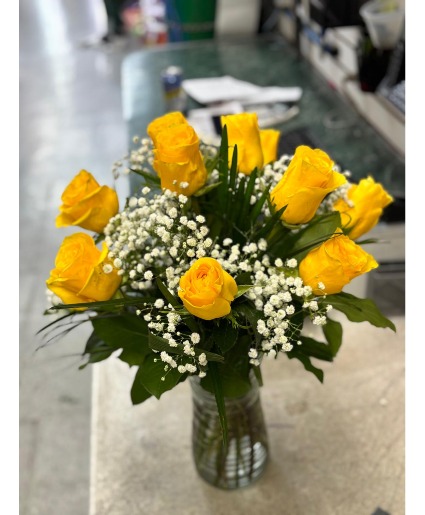 Yellow roses  Vase Arrangement 