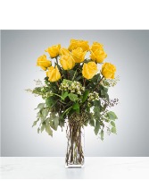 Yellow Roses Vase of Roses