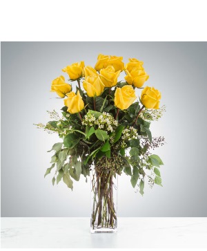 Yellow Roses Vase of Roses