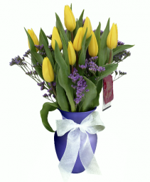 Yellow Tulip Vase Arrangement