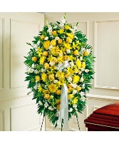 Yellow & White Sympathy Standing Spray 