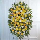 Yellow & White Sympathy Standing Spray ITEM #148715
