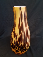 Yellow with Brown Drops Vase