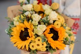 Yellowy Sunflower Bouquet Wrapped Bouquet