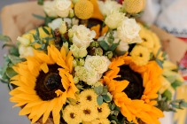 Yellowy Sunflower Bouquet Wrapped Bouquet